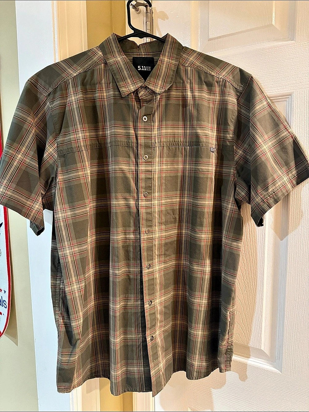 5.11 Tactical Wyatt Short Sleeve Plaid Shirt Brown & Green